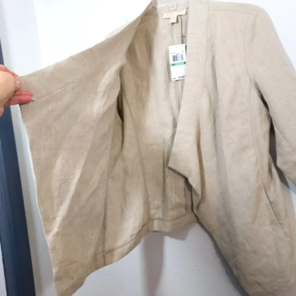 New Michael Kors Hemp Linen asymmetrical jacket NWT 8